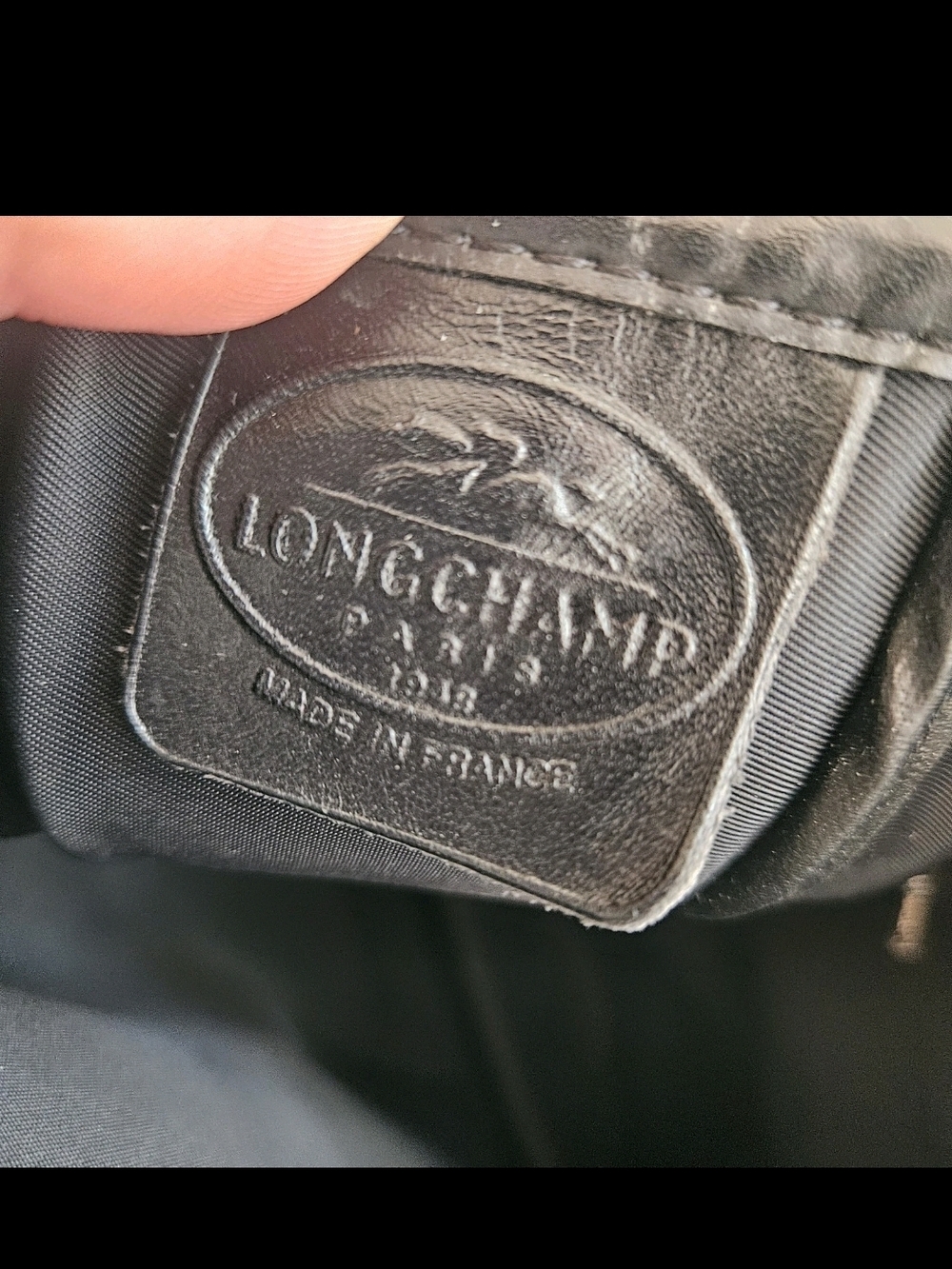 Vintage Longchamp Roseau Black Canvas & Leather Tote Bag - Made in France - Picture 7 of 11